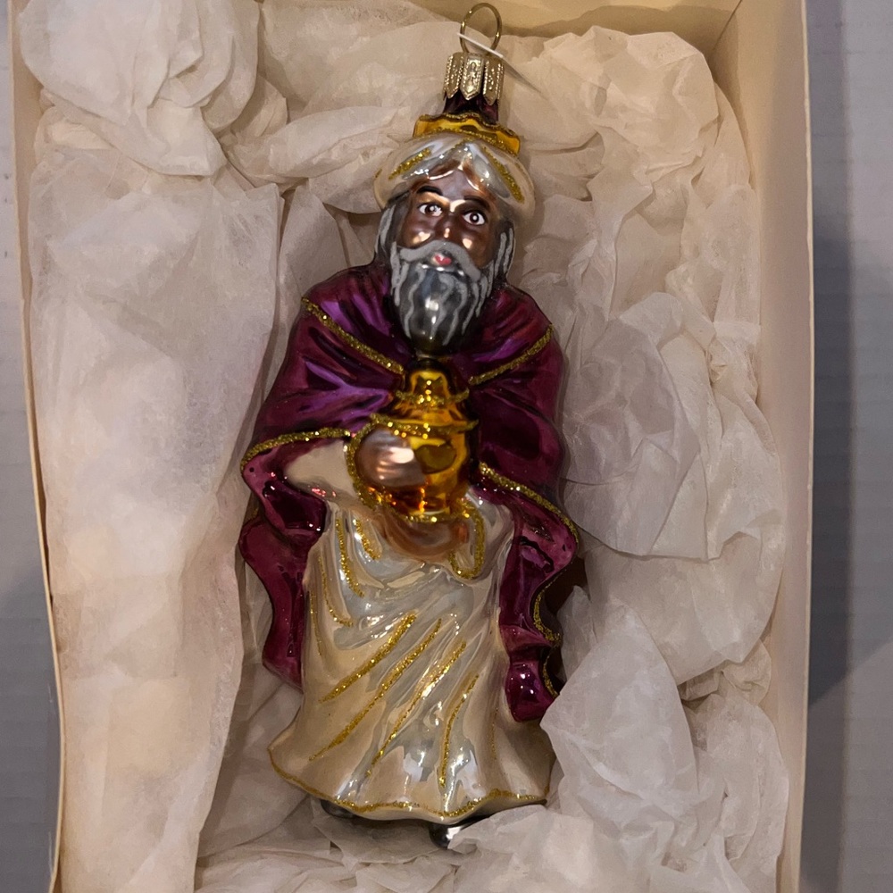 Nativity Wiseman King Glass Religious Christmas Ornament by Glassware Art Studio